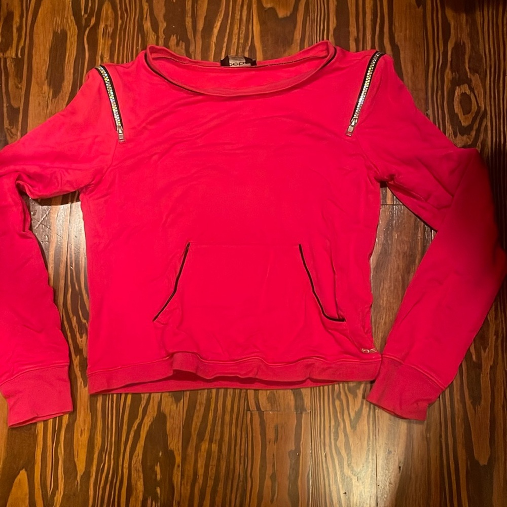 Bebe red zipper sweater